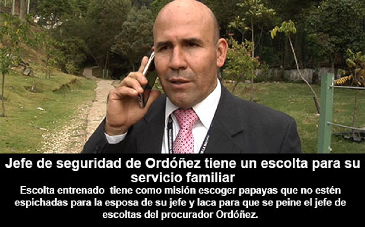 Jefe de seguridad de Ordóñez tiene un escolta para su servicio familiar