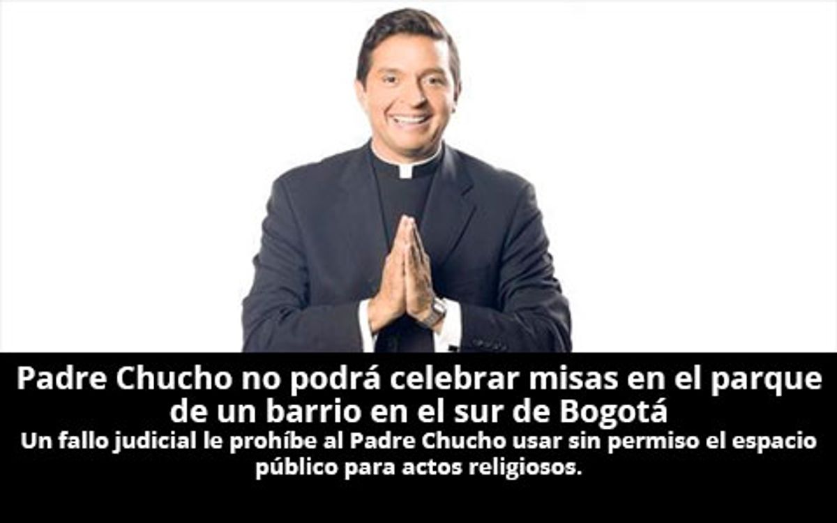 Padre Chucho no podrá celebrar misas en el parque de un barrio en el sur de Bogotá
