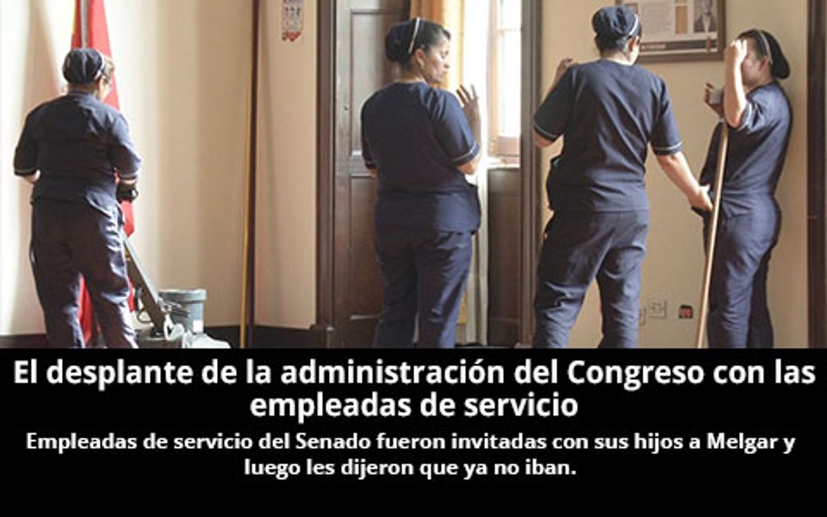 El desplante de la administración del Congreso con las empleadas de servicio