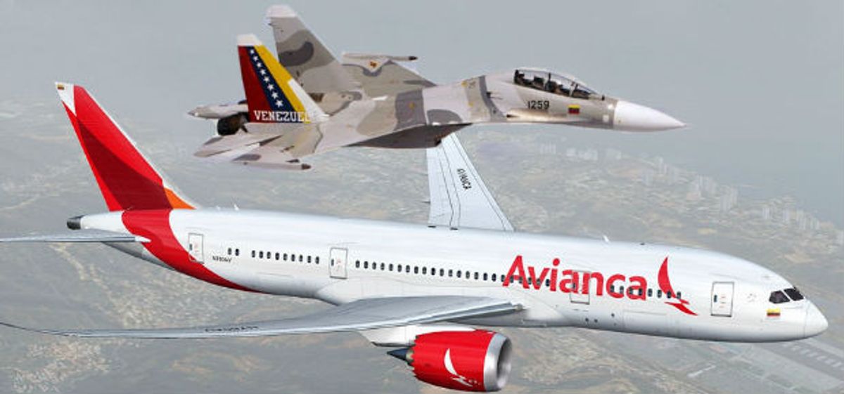 Dos aviones caza venezolanos invadieron ruta de vuelo comercial de Avianca