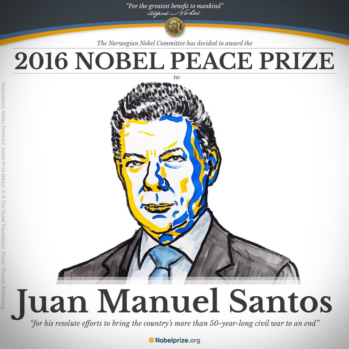 Presidente Juan Manuel Santos ganó premio Nobel de Paz