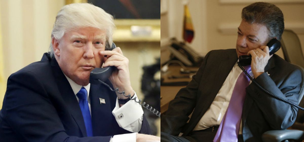 25 minutos hablaron Juan Manuel Santos y Donald Trump
