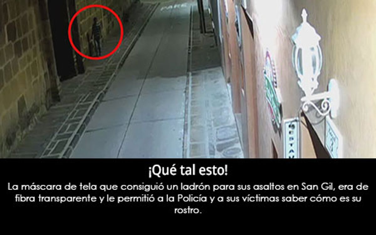 Ladrón de San Gil, Santander, roba con máscara transparente