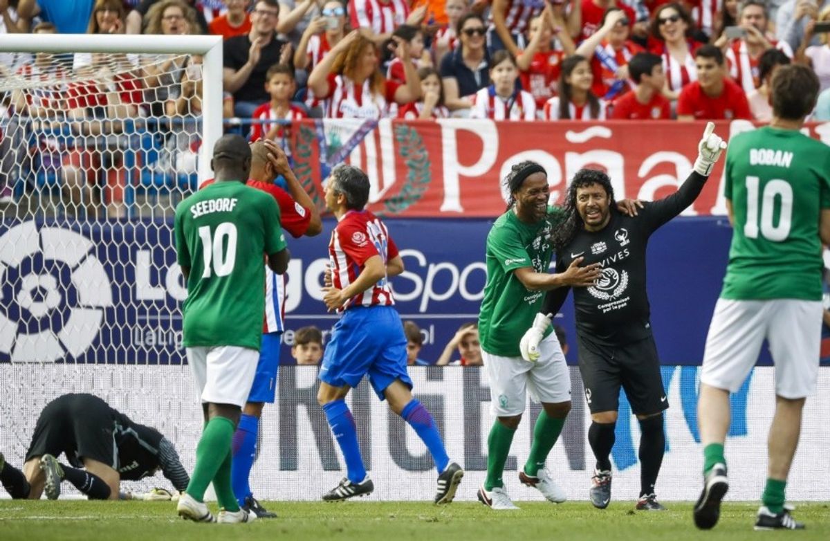 Higuita marcó gol en el último partido en el Vicente Calderón