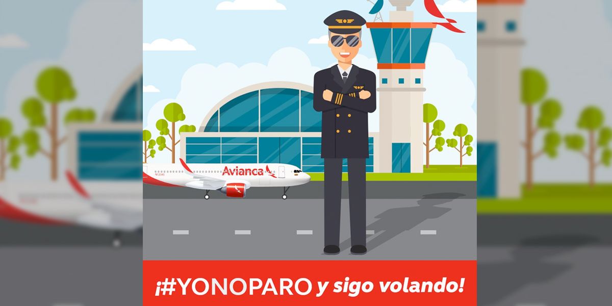 Avianca lanza campaña ‘#YoNoParo y sigo volando’