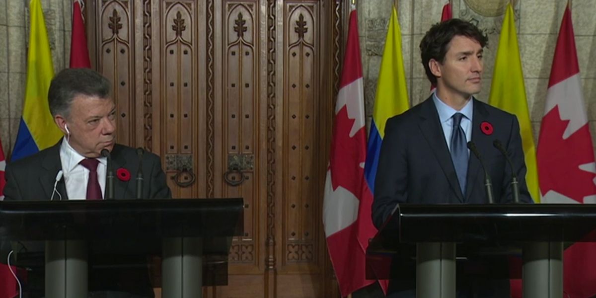 ‘Estaremos apoyando a Colombia en el posconflicto’: primer ministro de Canadá