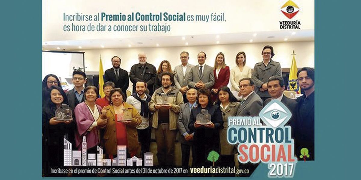¡Postúlese en Bogotá al premio ‘Control Social 2017’!