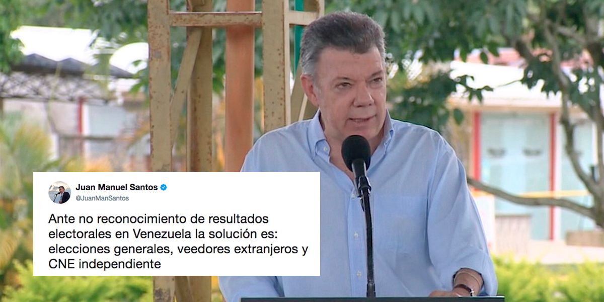 Pdte. Santos propone elecciones generales en Venezuela con veeduría extranjera