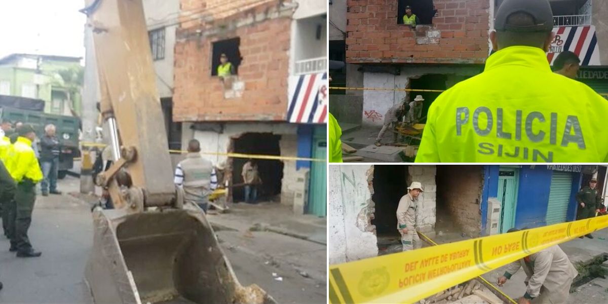 Derrumban casa del vicio con maquinaria pesada en Medellín