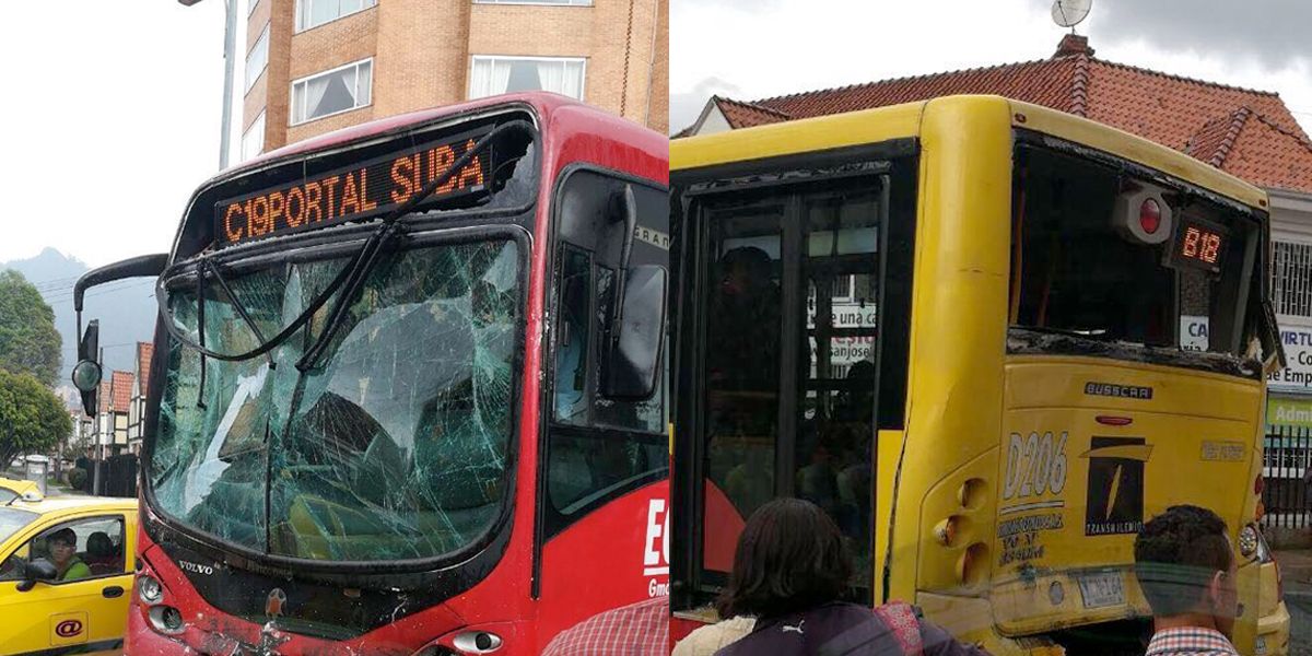 29 personas heridas tras choque de dos buses de TransMilenio