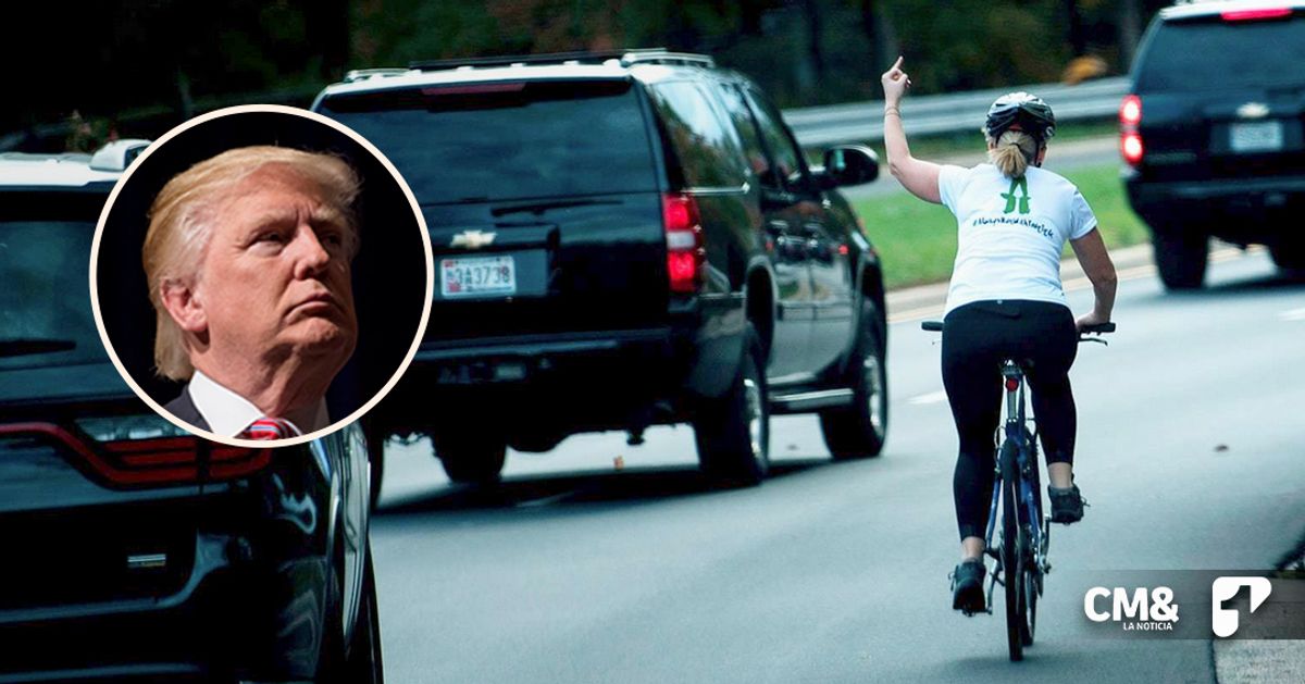Una ciclista se queda sin trabajo por hacer gesto obsceno a Trump   