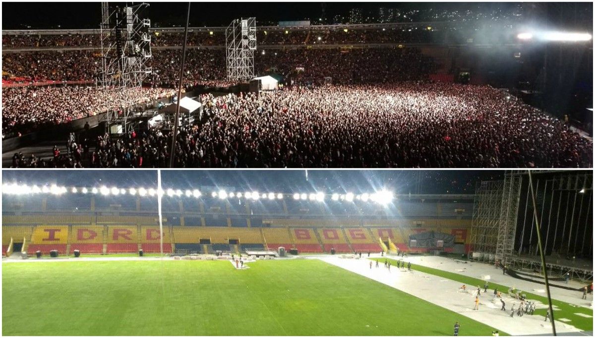 Así luce la gramilla del estadio ‘El Campín’ tras concierto de Bruno Mars