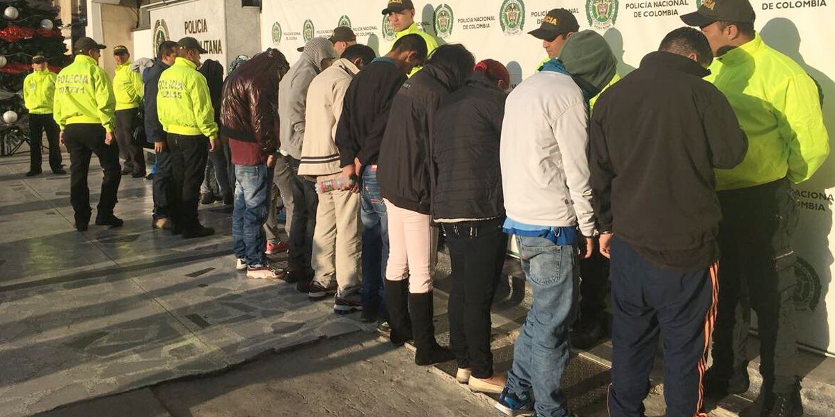 35 capturados en Bogotá por venta de alucinógenos