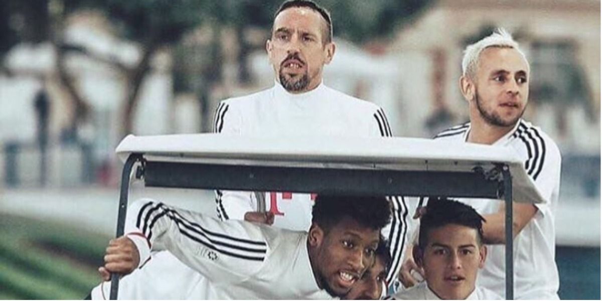 Así se divierten James Rodríguez y Franck Ribery en el entrenamiento del Bayern