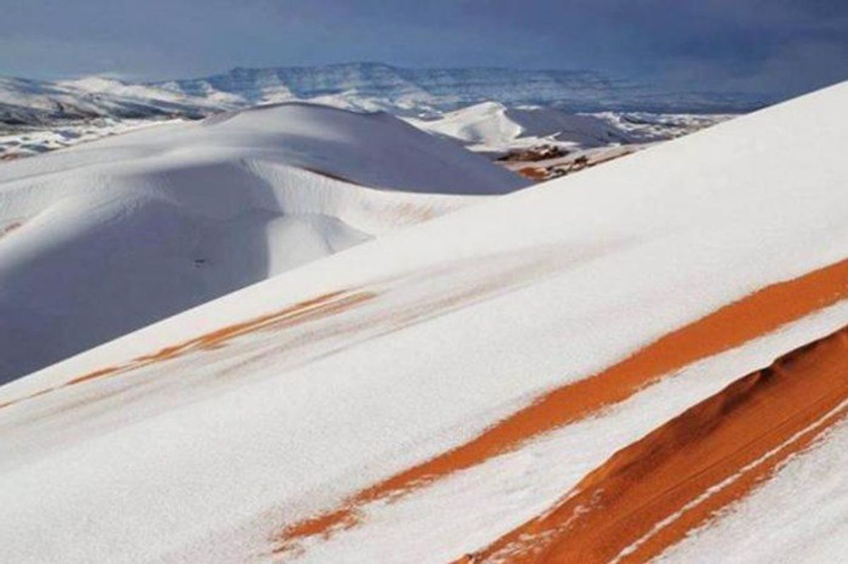 ¡Impactante! Así luce el desierto del Sahara cubierto de nieve