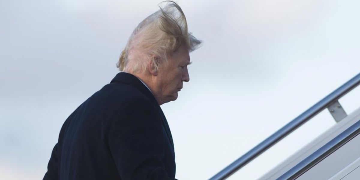 El viento traicionó a Trump y reveló su calvicie