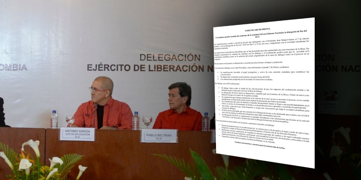 Organizaciones sociales esperan reinicio de la mesa de diálogos del Gobierno y ELN