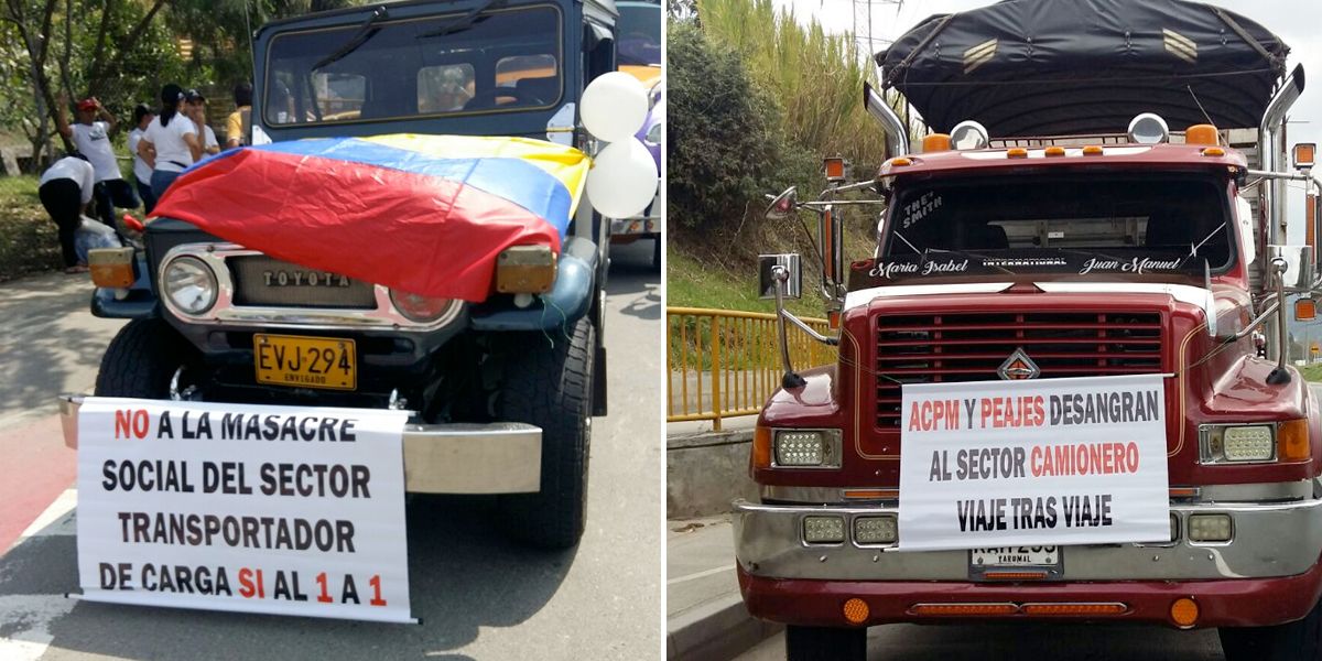 Cerca de 100 transportadores protestaron para pedir garantías laborales en Medellín