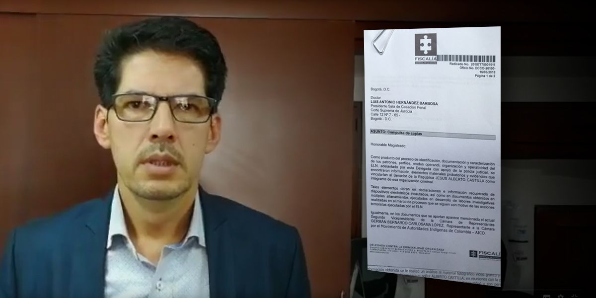Fiscalía pide investigar al senador Jesús Castilla por presuntos vínculos con el ELN