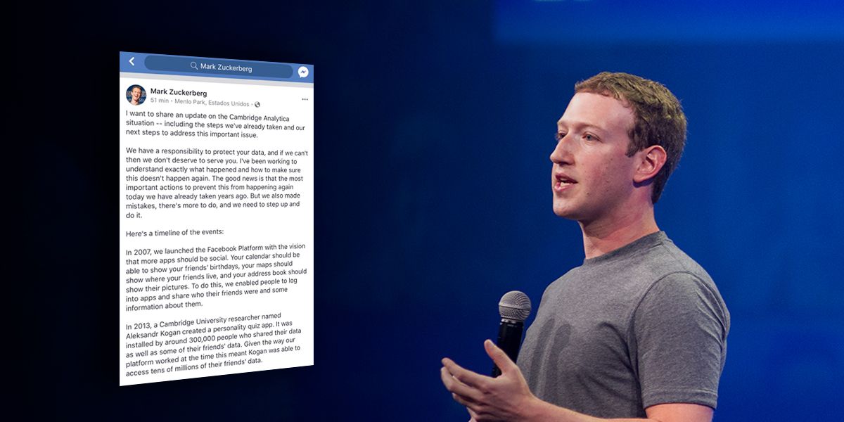 Zuckerberg se pronuncia sobre polémica filtración de datos de usuarios de Facebook