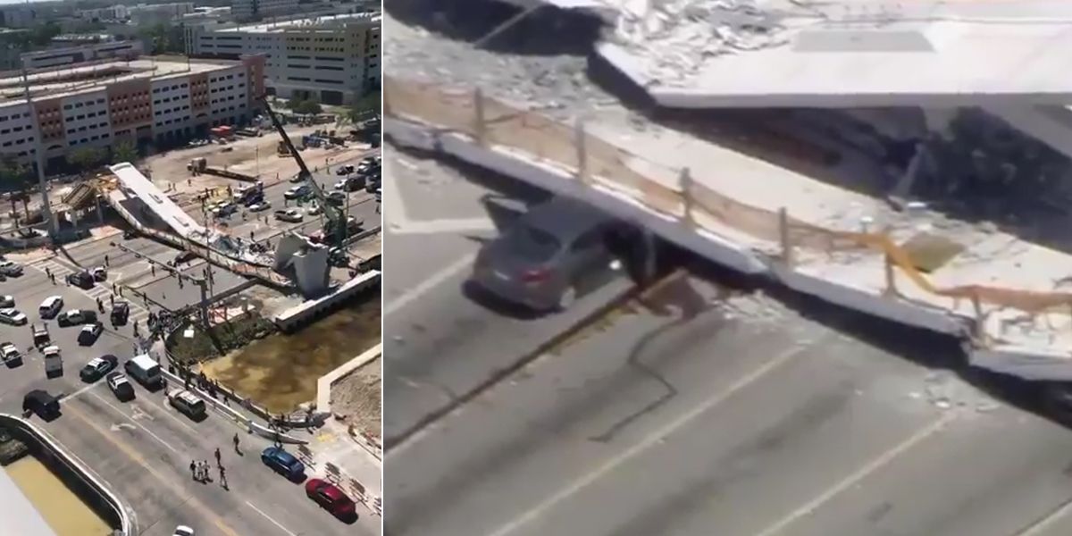 Cuatro muertos y diez heridos tras colapso de  puente peatonal sobre autopista de Miami