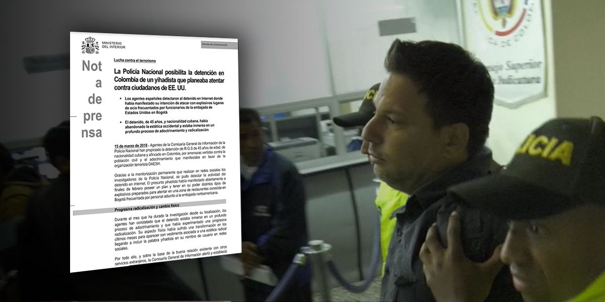 A la cárcel presunto yihadista sindicato de planear atentado en Bogotá
