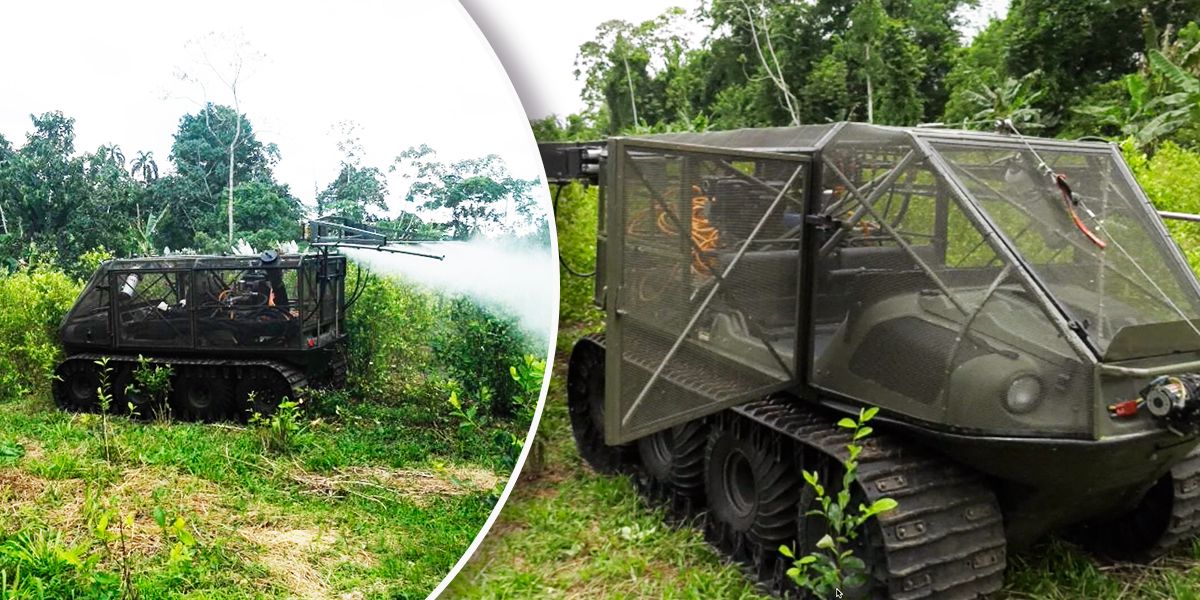 Así erradica ‘La Oruga’, el nuevo vehículo contra narcocultivos en Tumaco