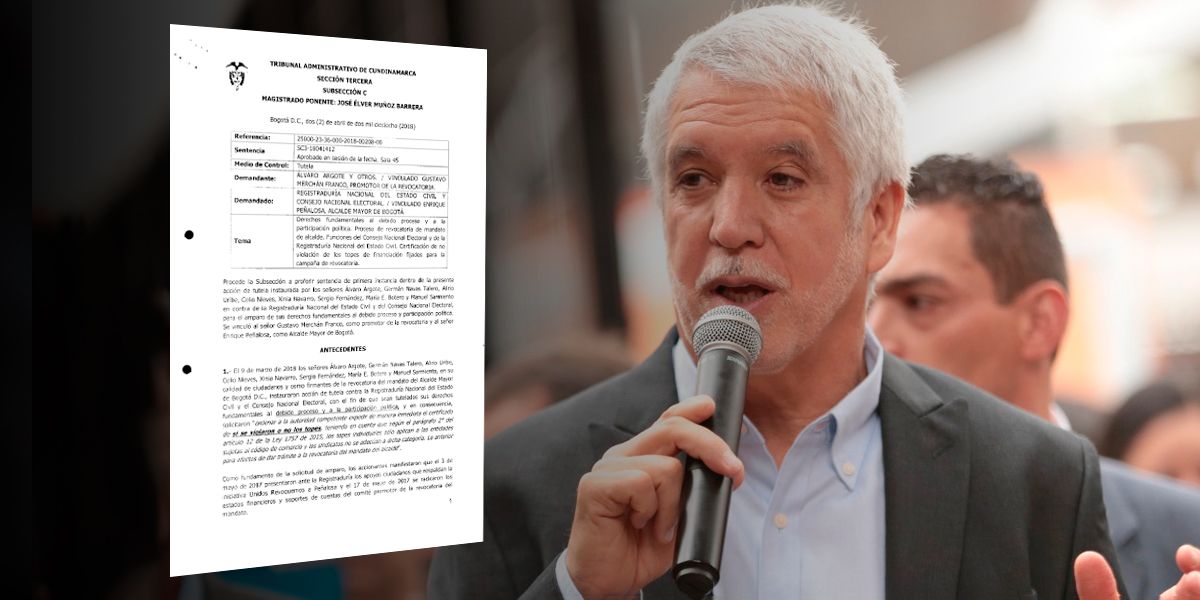 Tribunal de Cundinamarca revive proceso de revocatoria a Peñalosa