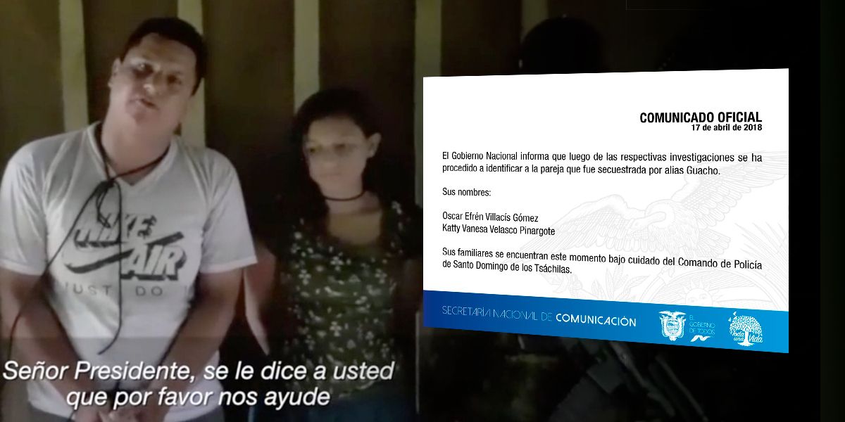Ecuador identifica a la pareja secuestrada por alias ‘Guacho’