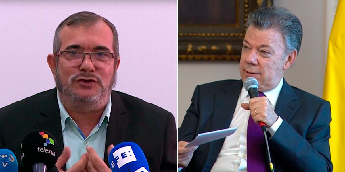 Santos se reúne con Rodrigo Londoño, líder de la FARC