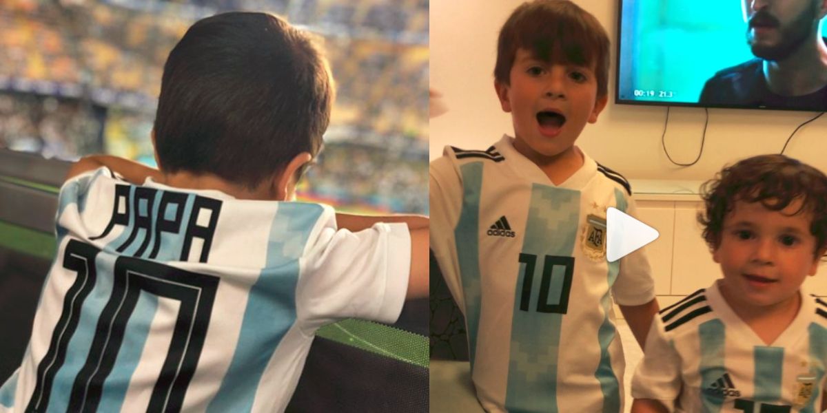 El encantador video de los hijos de Messi apoyando a Argentina