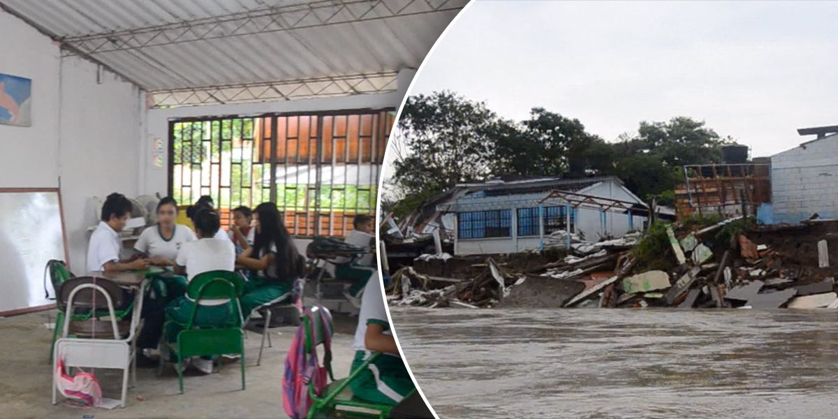 Creciente del río Arauca destruye un colegio en Arauquita