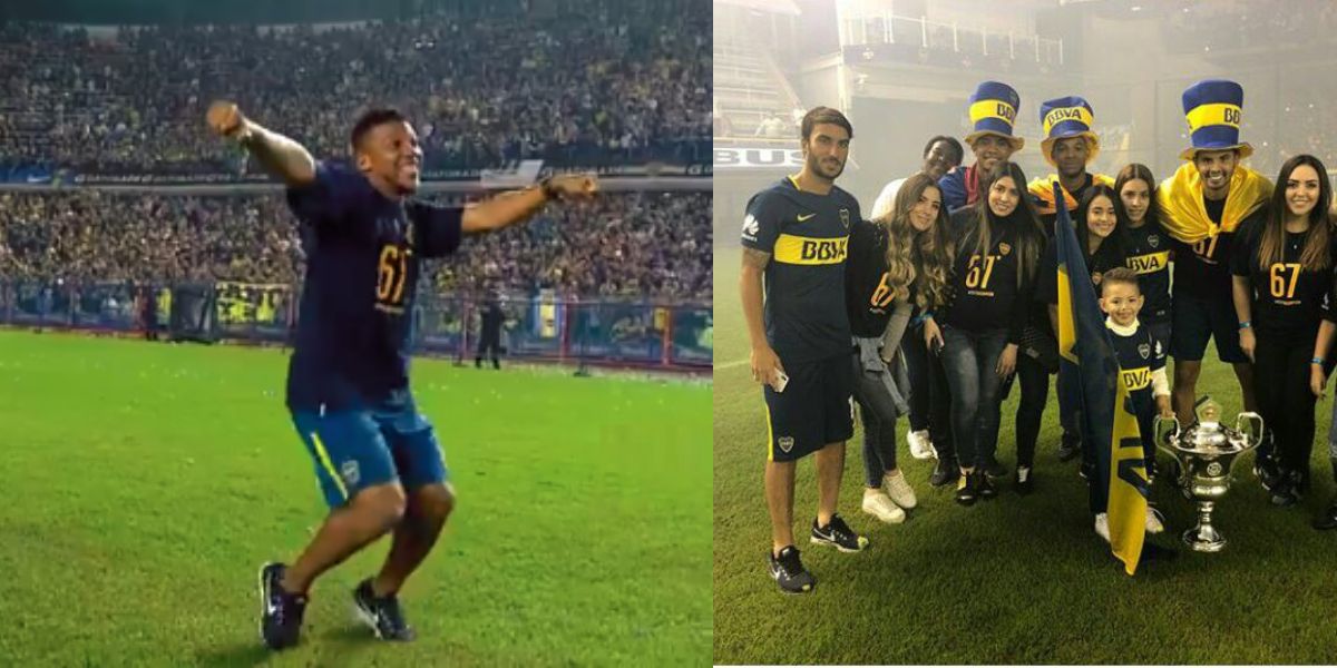 Frank Fabra se robó el show cantando y bailando en el título de Boca Juniors