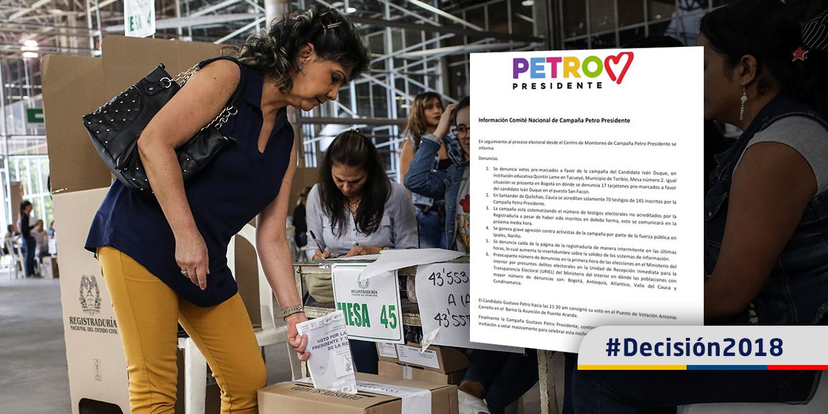 Campaña de Petro denuncia votos ‘premarcados’ a favor de Duque