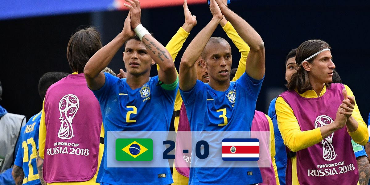 Brasil marca dos tantos en el descuento y elimina a Costa Rica