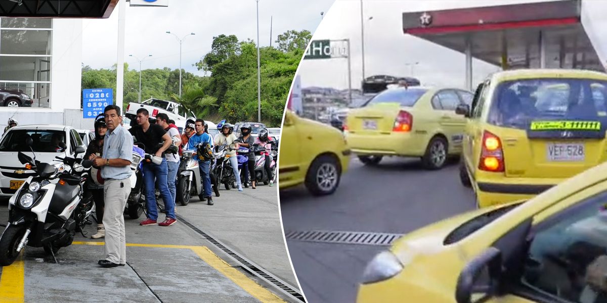 Caos en Bogotá por interminables filas para tanquear con gas vehicular