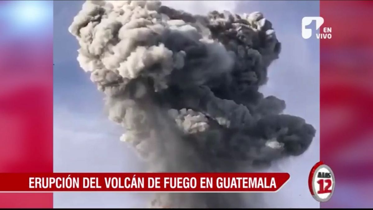 Erupción del volcán de fuego en Guatemala.