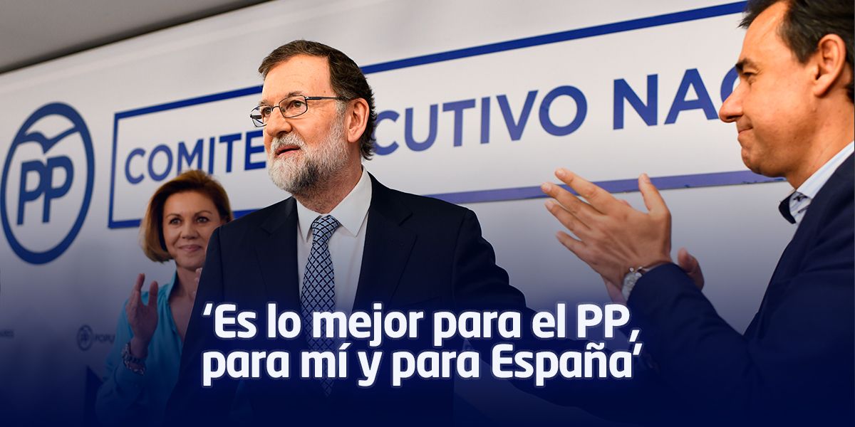 Mariano Rajoy anuncia su retiro de la presidencia del Partido Popular de España