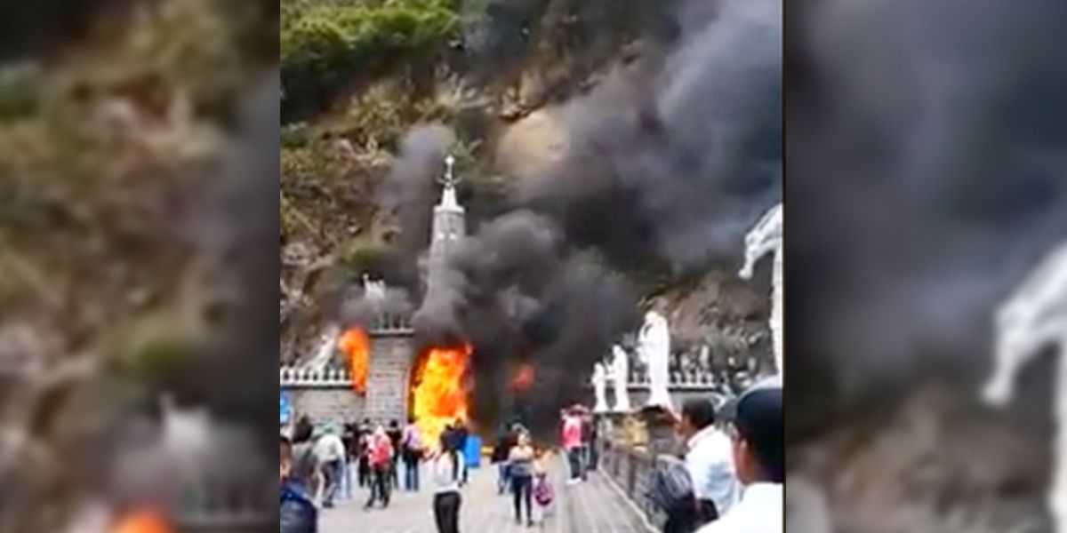 Se presenta un nuevo incendio en el Santuario de Las Lajas