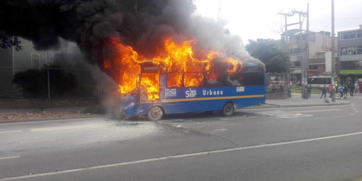 Bus del SITP se incendió en el suroccidente de Bogotá