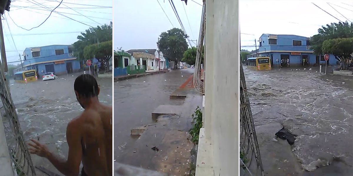Más de 50 personas rescatadas de buses y vehículos atrapados en arroyos en Barranquilla