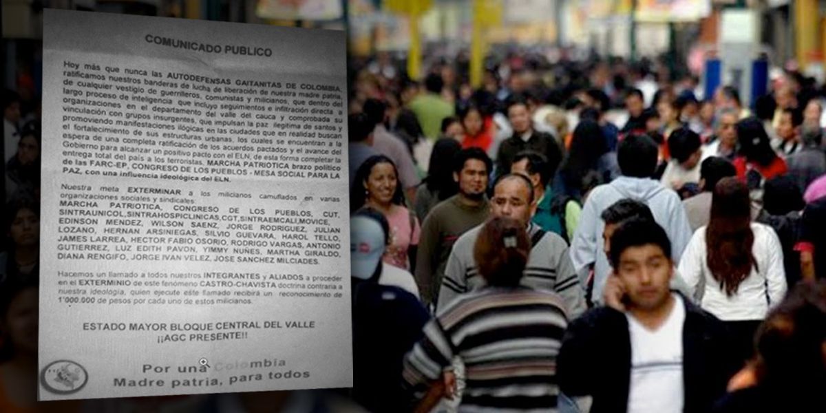 Con panfleto, Autodefensas Gaitanistas amenaza a líderes en Valle