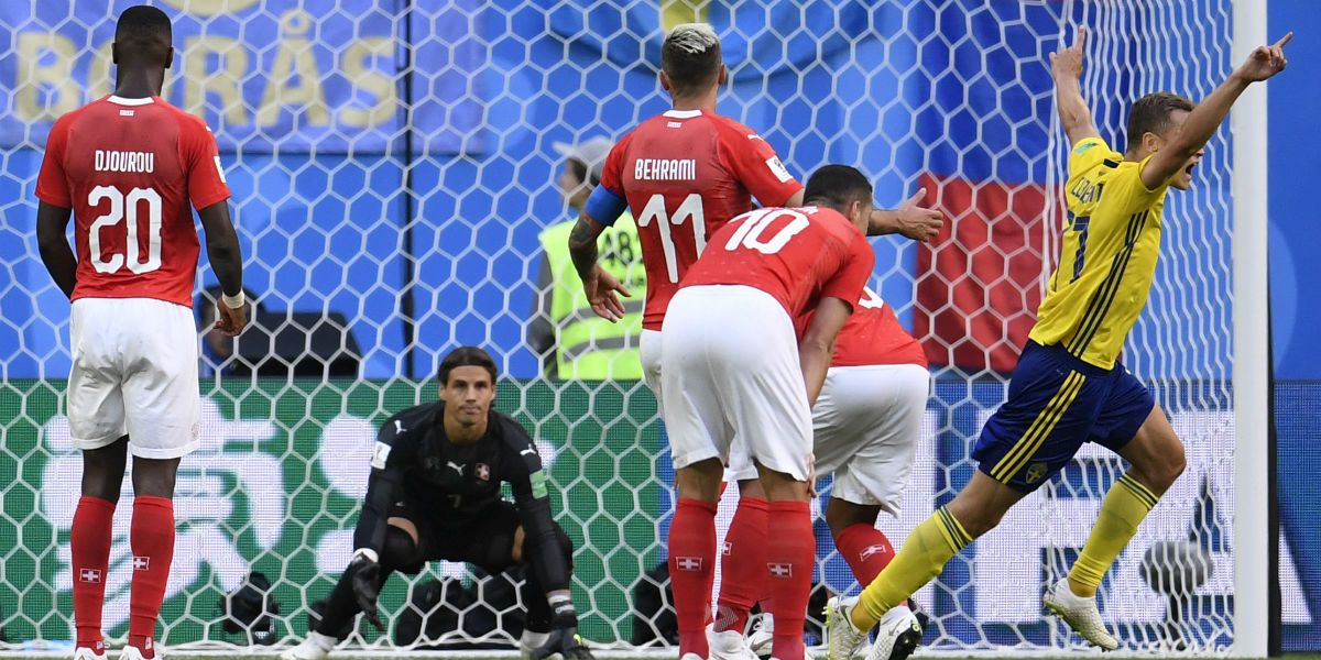 suecia suiza octavos de final gol mundial de rusia