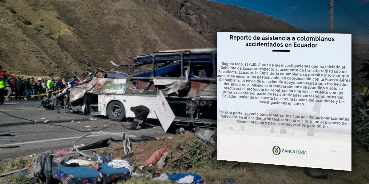 Pese a gestión, confirman que se cancela repatriación de colombianos accidentados en Ecuador