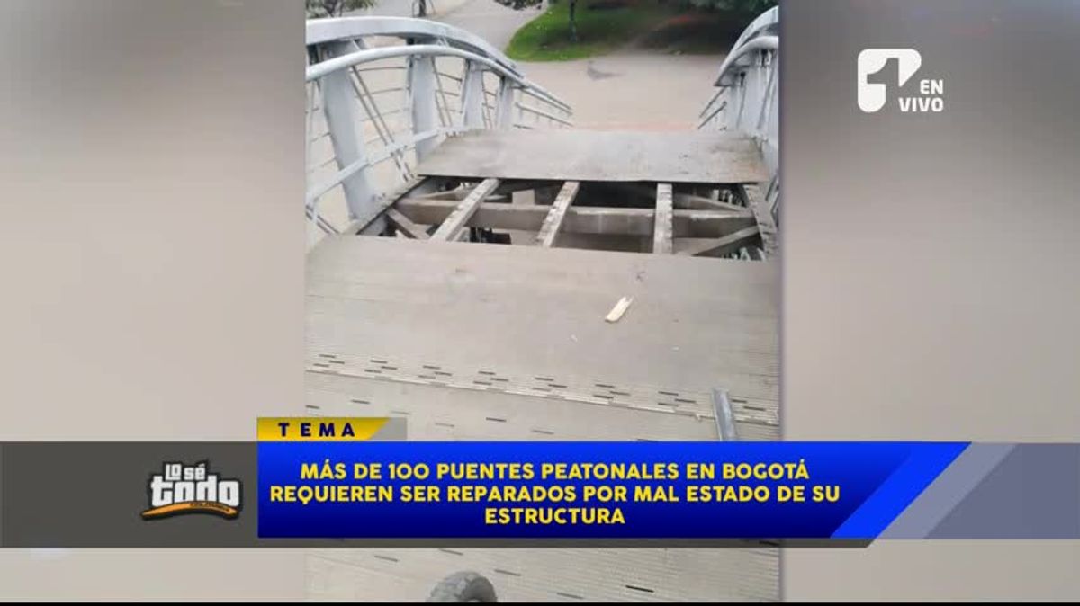 Más de 100 puentes peatonales en Bogotá requieren reparación urgente