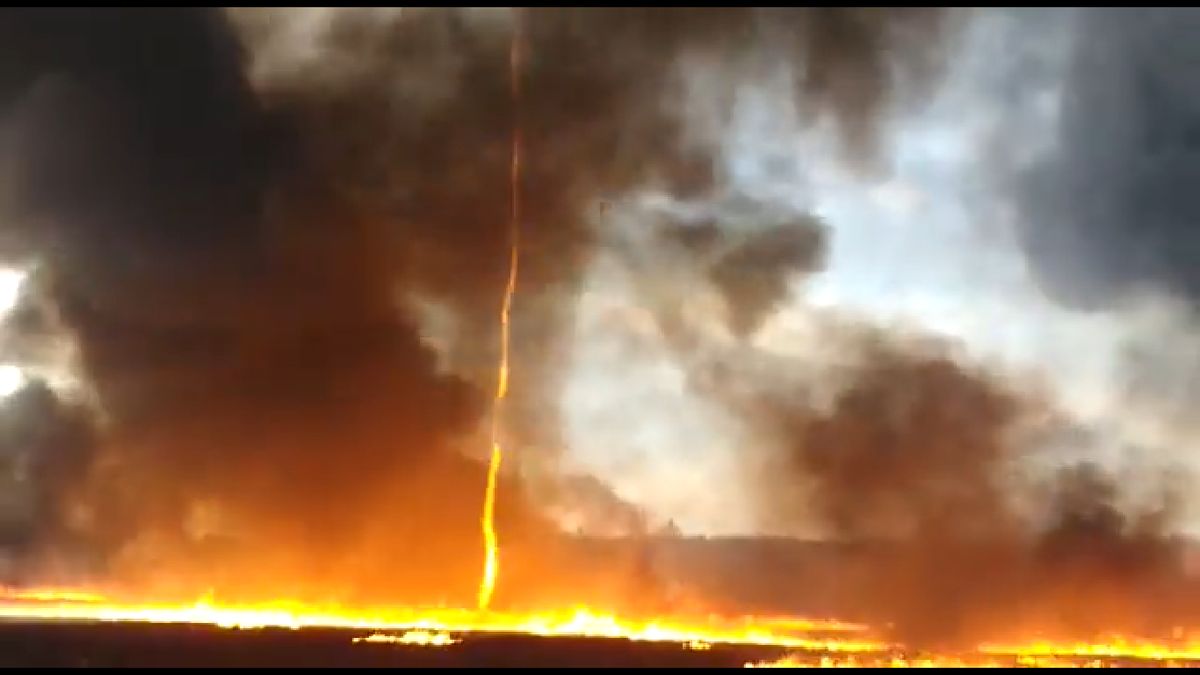 El impresionante video del tornado de fuego que se creó por oleada de calor
