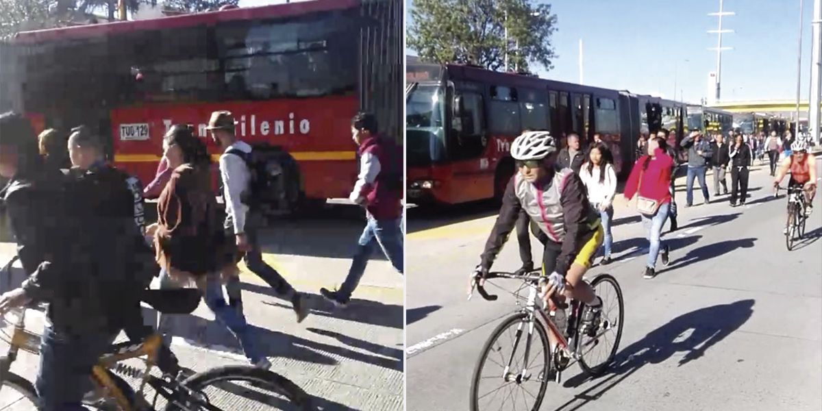 Levantan bloqueo en calzada de TransMilenio de la Autopista Sur de Bogotá