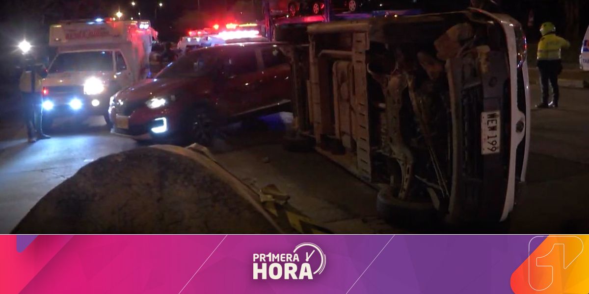 Ocho personas lesionadas deja accidente en la autopista Norte de Bogotá