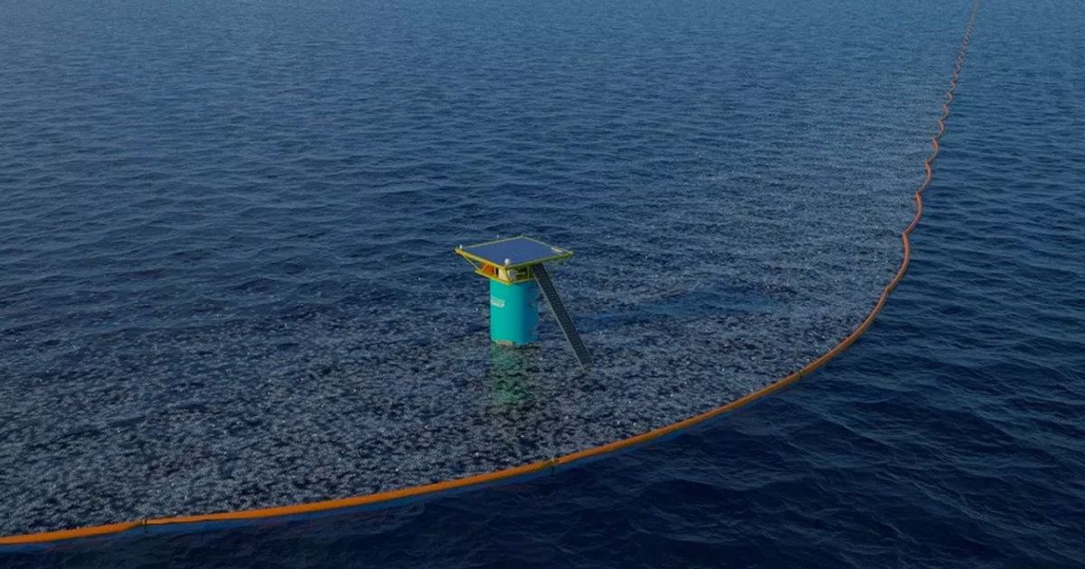 Primera barrera flotante para limpiar el plástico del océano 