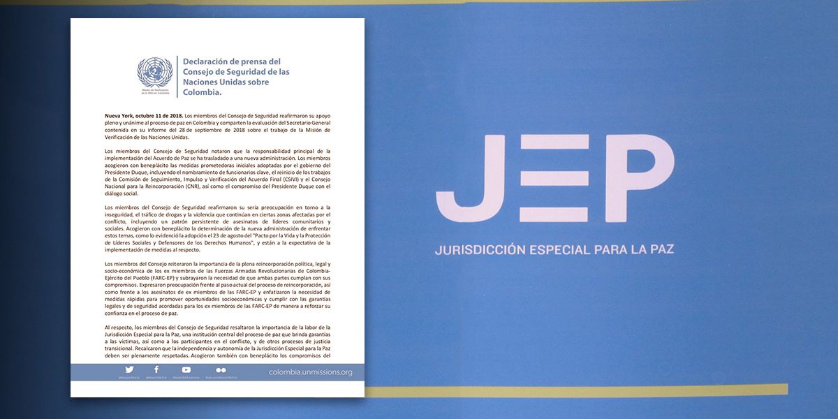 ONU destaca ‘la independencia y autonomía’ de la JEP